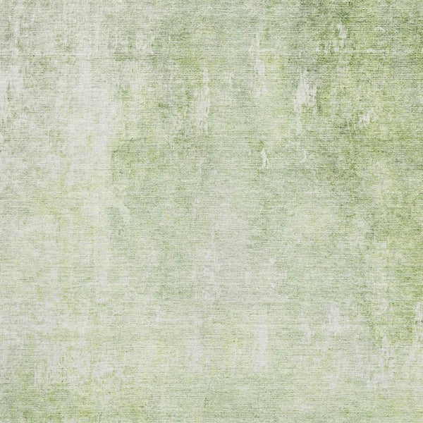 HomeRoots 5' Artichoke Green & Ivory Abstract Washable Area Rug - UV Protected, Stain-Resistant & Durable Design 705781