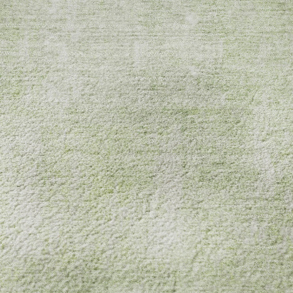 HomeRoots 8' Artichoke Green & Ivory Abstract Round Rug - Washable, UV Protected, Non-Slip for Busy Homes 705782