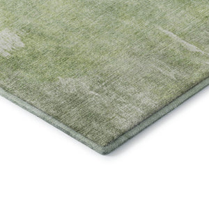 HomeRoots 8' X 10' Artichoke Green & Ivory Abstract Area Rug - Washable, UV Protected, Durable for Everyday Life 705783