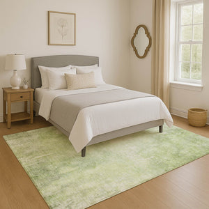 HomeRoots 10' Artichoke Green & Ivory Abstract Washable Area Rug with UV Protection for Modern Homes 705785