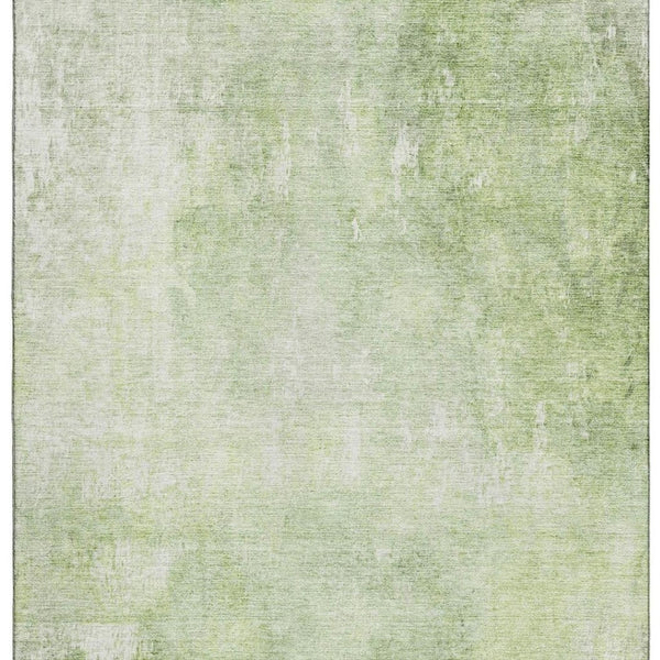 HomeRoots 10' Artichoke Green & Ivory Abstract Washable Area Rug with UV Protection for Modern Homes 705785