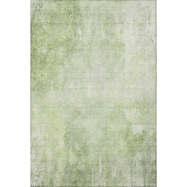 HomeRoots 10' Artichoke Green & Ivory Abstract Washable Area Rug with UV Protection for Modern Homes 705785
