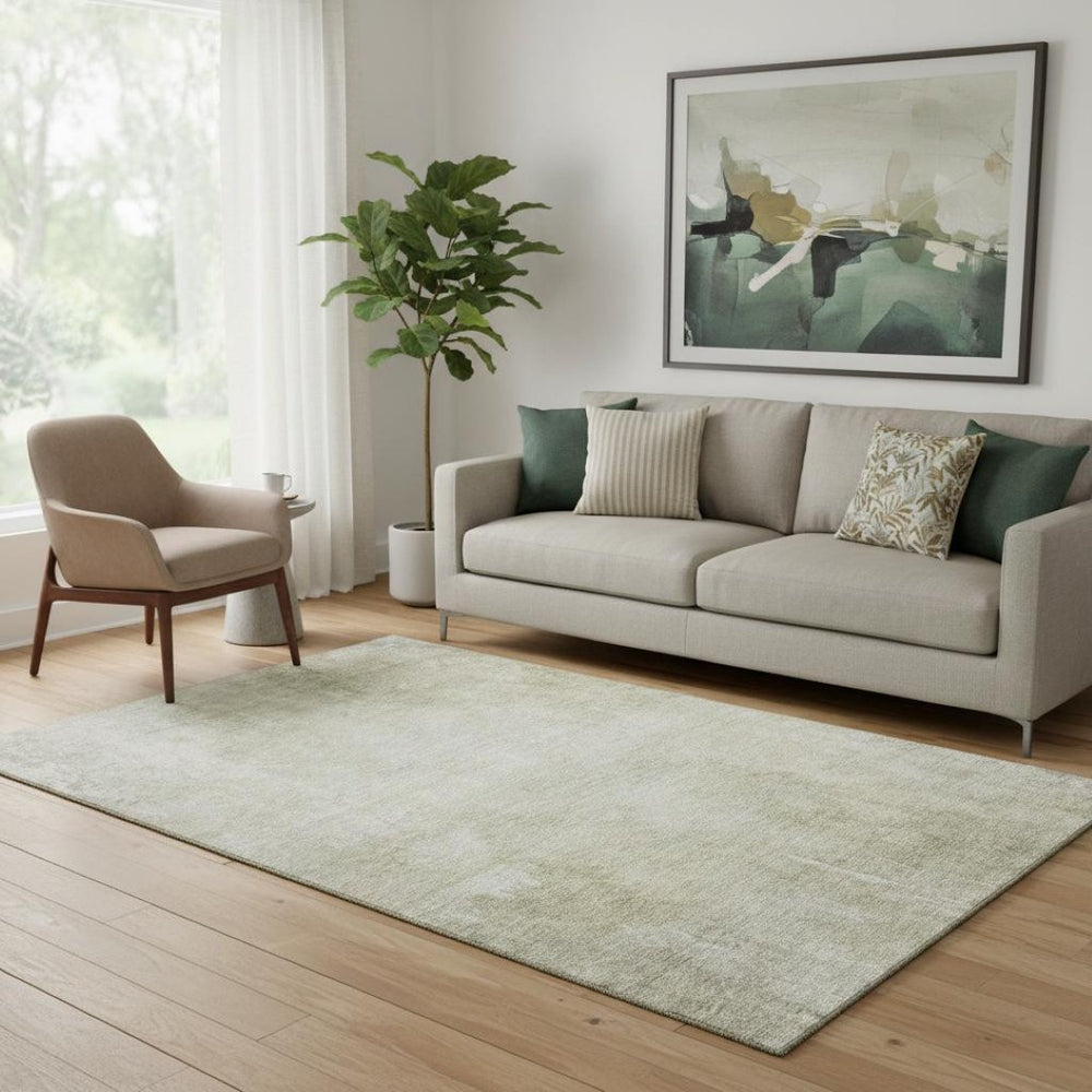 HomeRoots 5' X 8' Beige and Ivory Abstract Area Rug – Stylish, Washable, UV-Protected, Perfect for Family Homes! 705787