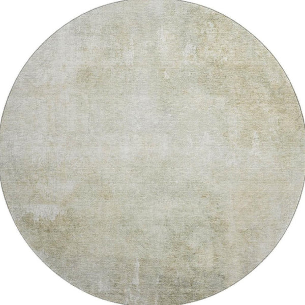 HomeRoots 8' Beige and Ivory Abstract Round Rug - Washable, UV Protected, Durable for Modern Homes & Patios 705788