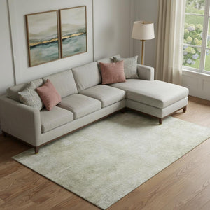 HomeRoots 9' X 12' Beige And Ivory Abstract Washable Area Rug - UV Protected, Stain Resistant, Family-Friendly Design! 705790