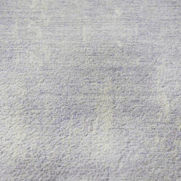 HomeRoots 8' Lavender and Ivory Abstract Round Rug - Kid & Pet Friendly, UV Protected, Easy Care Design 705794