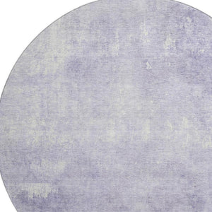 HomeRoots 8' Lavender and Ivory Abstract Round Rug - Kid & Pet Friendly, UV Protected, Easy Care Design 705794
