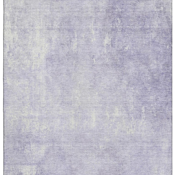 HomeRoots 8' X 10' Lavender & Ivory Abstract Washable Area Rug - Durable, UV-Protected, Easy-Care Design! 705795