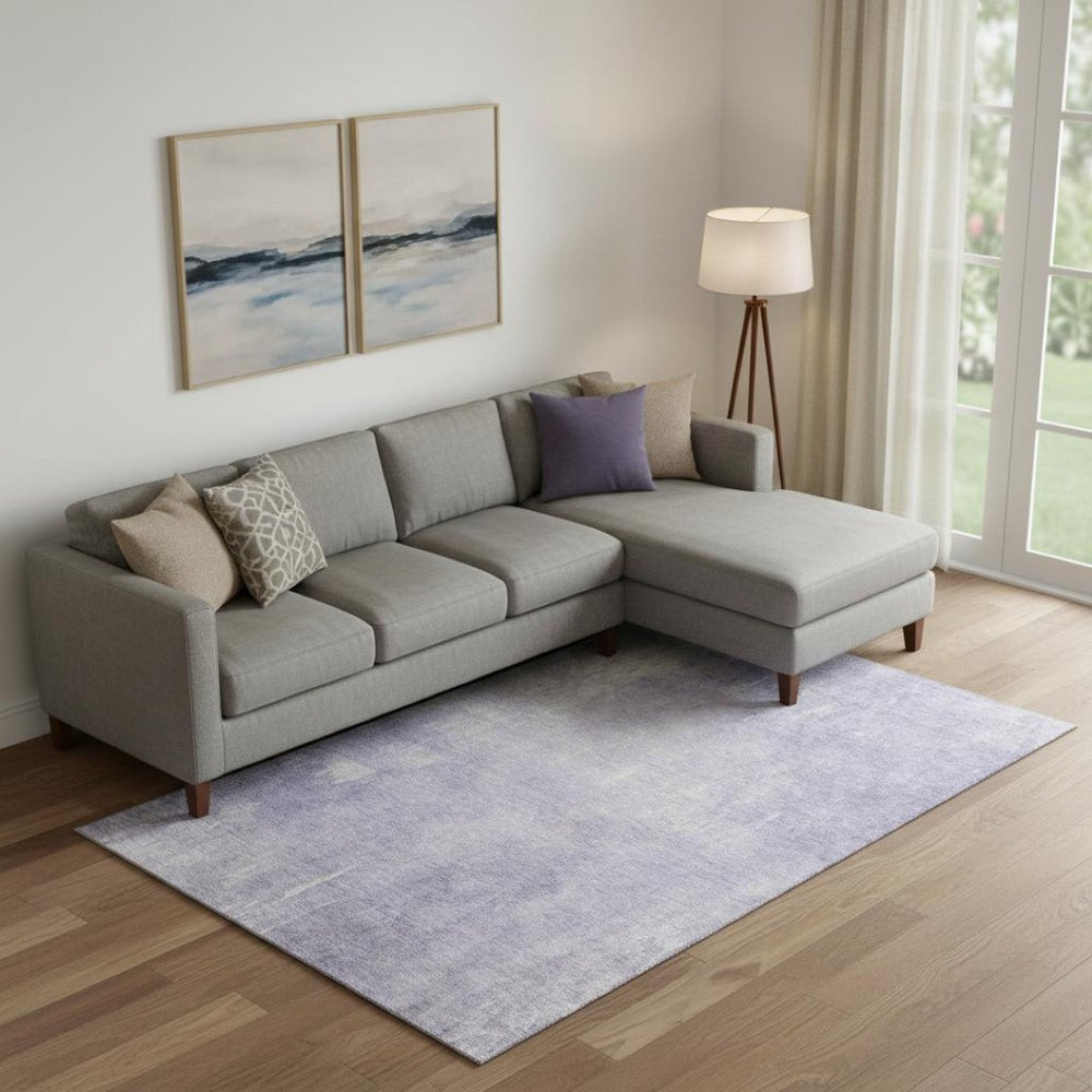 HomeRoots 9' X 12' Elegant Lavender & Ivory Abstract Area Rug - Soft, Durable, UV Protected, Easy Care Design! 705796