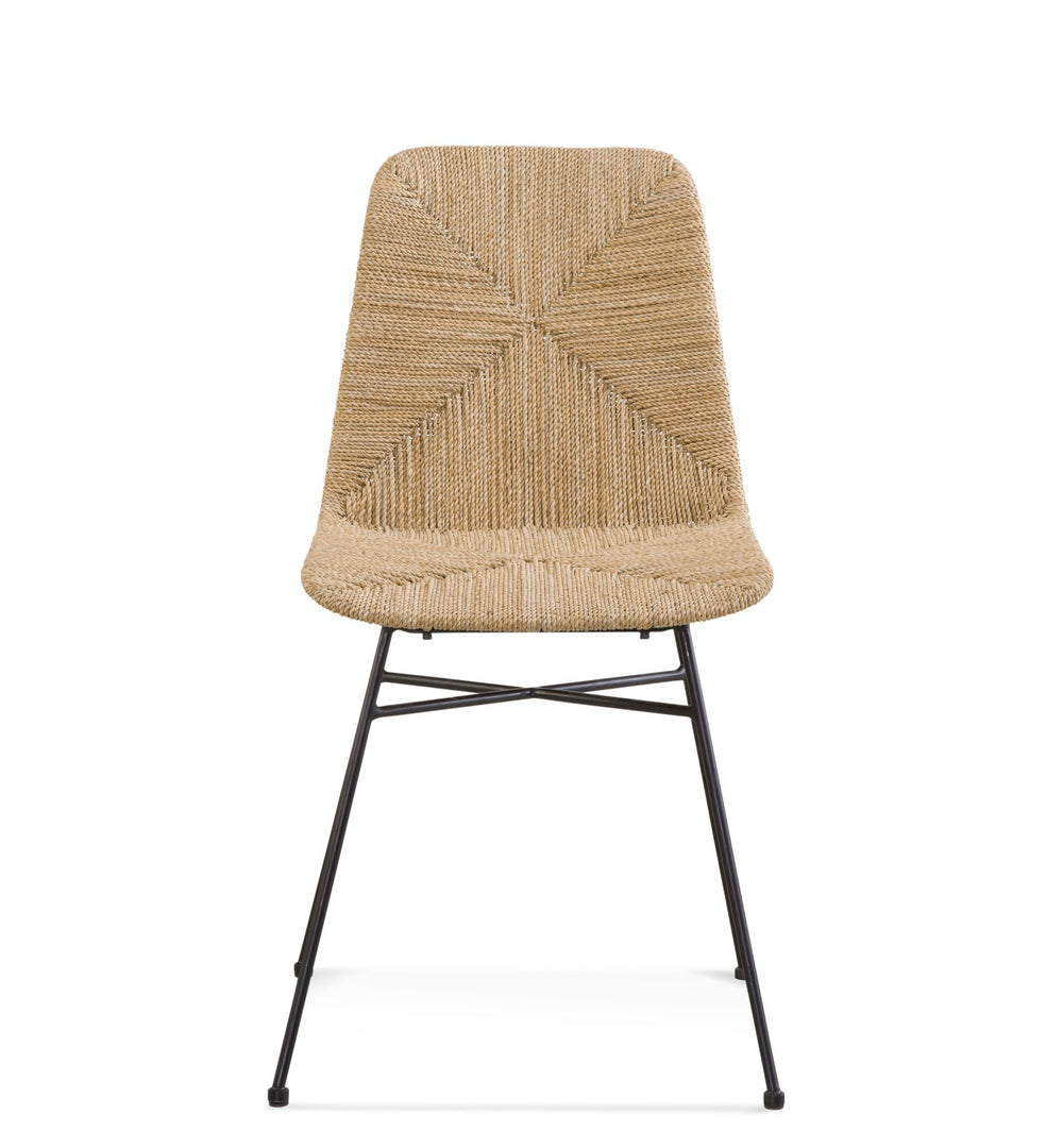Basset Mirror Mandao Chair - Hand-woven Seagrass Design With Matte Black Iron Frame For Stylish Home Décor Brown Metal,Seagrass 7058-dr-800