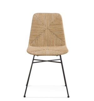 Basset Mirror Mandao Chair - Hand-woven Seagrass Design With Matte Black Iron Frame For Stylish Home Décor Brown Metal,Seagrass 7058-dr-800