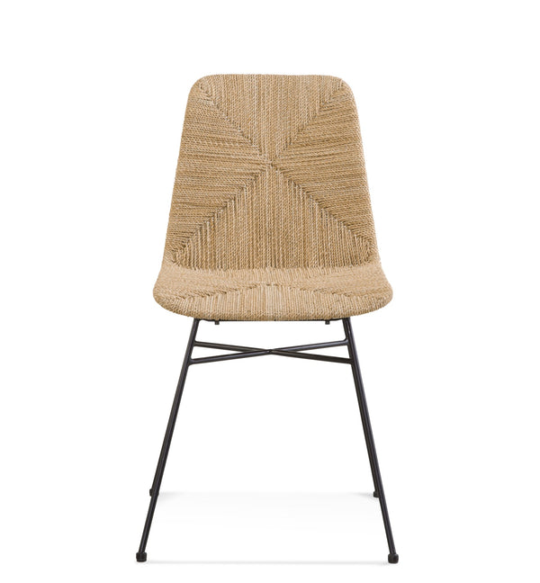 Basset Mirror Mandao Chair - Hand-woven Seagrass Design With Matte Black Iron Frame For Stylish Home Décor Brown Metal,Seagrass 7058-dr-800