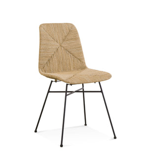 Basset Mirror Mandao Chair - Hand-woven Seagrass Design With Matte Black Iron Frame For Stylish Home Décor Brown Metal,Seagrass 7058-dr-800