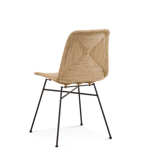 Basset Mirror Mandao Chair - Hand-woven Seagrass Design With Matte Black Iron Frame For Stylish Home Décor Brown Metal,Seagrass 7058-dr-800