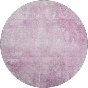 HomeRoots 8' Pink And Ivory Abstract Round Rug - Washable, UV Protected, Non-Slip, Perfect for Any Room! 705800