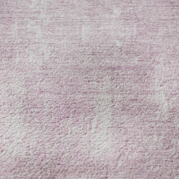 HomeRoots 8' Pink And Ivory Abstract Round Rug - Washable, UV Protected, Non-Slip, Perfect for Any Room! 705800