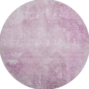 HomeRoots 8' Pink And Ivory Abstract Round Rug - Washable, UV Protected, Non-Slip, Perfect for Any Room! 705800