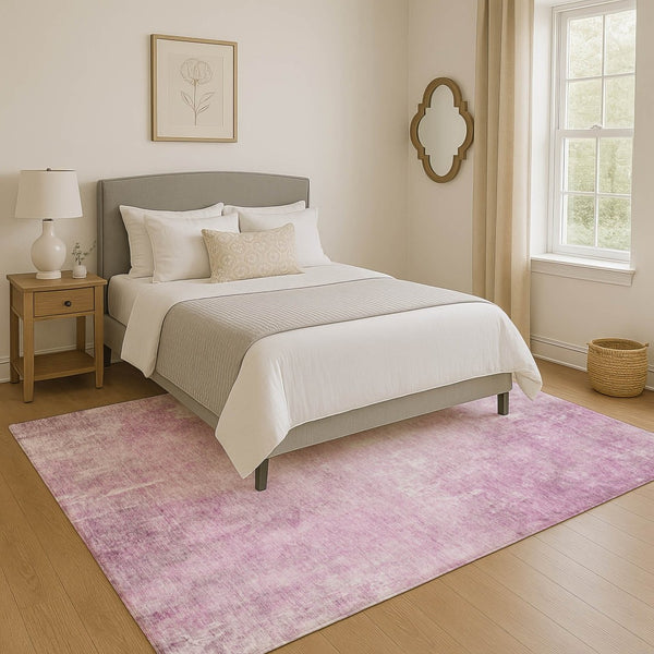 HomeRoots 10' X 14' Pink And Ivory Abstract Area Rug - Washable, UV Protected, Stylish & Durable for High-Traffic Areas 705803