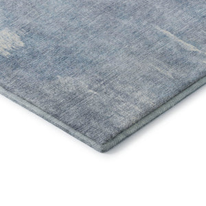 HomeRoots 8' Sky Blue Abstract Round Rug - Washable, UV Protected, Durable Design for Family-Friendly Spaces 705806