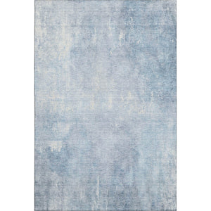 HomeRoots 8' X 10' Sky Blue & Ivory Abstract Washable Area Rug - UV Protected, Stain Resistant, Family Friendly! 705807
