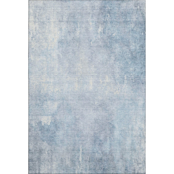 HomeRoots 8' X 10' Sky Blue & Ivory Abstract Washable Area Rug - UV Protected, Stain Resistant, Family Friendly! 705807