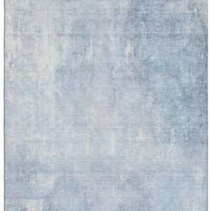 HomeRoots 8' X 10' Sky Blue & Ivory Abstract Washable Area Rug - UV Protected, Stain Resistant, Family Friendly! 705807