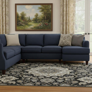 HomeRoots 8' X 10' Black and Beige Floral Medallion Washable Area Rug – Durable, Stain-Resistant, UV Protected! 705819