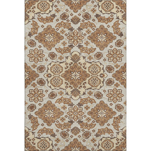 HomeRoots 8' X 10' Copper And Beige Floral Medallion Washable Area Rug - Durable, Stylish & UV Protected! 705837