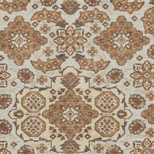 HomeRoots 8' X 10' Copper And Beige Floral Medallion Washable Area Rug - Durable, Stylish & UV Protected! 705837