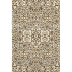 HomeRoots 5' X 8' Taupe and Beige Floral Medallion Area Rug - Stylish, Washable, UV-Protected, Durable Design 705877