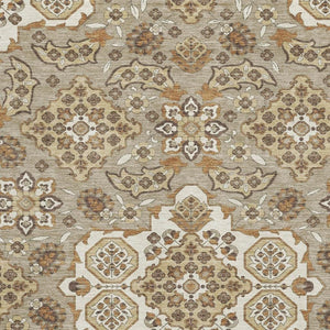HomeRoots 5' X 8' Taupe and Beige Floral Medallion Area Rug - Stylish, Washable, UV-Protected, Durable Design 705877