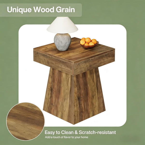 English Elm Chic Two-tier Round End Table with Metal Frame and Open Shelf for Living Room T3971P449912