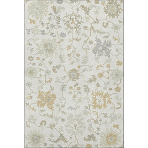 HomeRoots 5' X 8' Ivory Beige Floral Area Rug – Washable, Stain Resistant, UV Protected for Everyday Use 705907