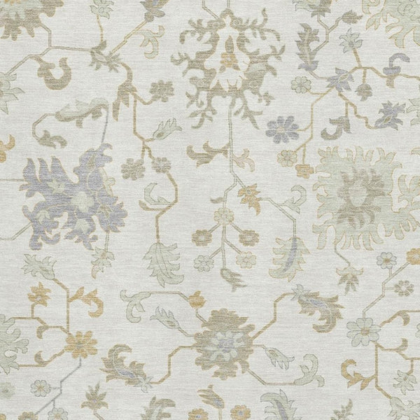 HomeRoots 8' X 10' Ivory Beige & Gray Floral Area Rug - Washable, Stain-Resistant, UV Protected for Durability! 705909