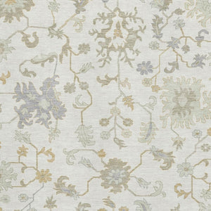 HomeRoots 9' X 12' Ivory Beige & Gray Floral Area Rug - Washable, Stain Resistant, UV Protected for Families 705910