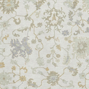 HomeRoots 10' Washable Ivory Beige & Gray Floral Area Rug – Durable, UV-Protected, Perfect for Busy Homes 705911