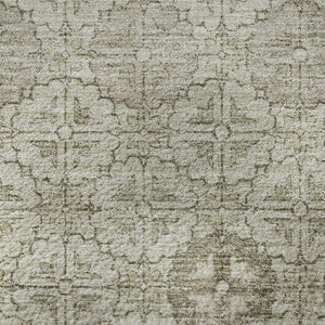 HomeRoots 8' Beige and Taupe Geometric Round Rug – Washable, UV-Protected, Perfect for Modern Spaces! 705932