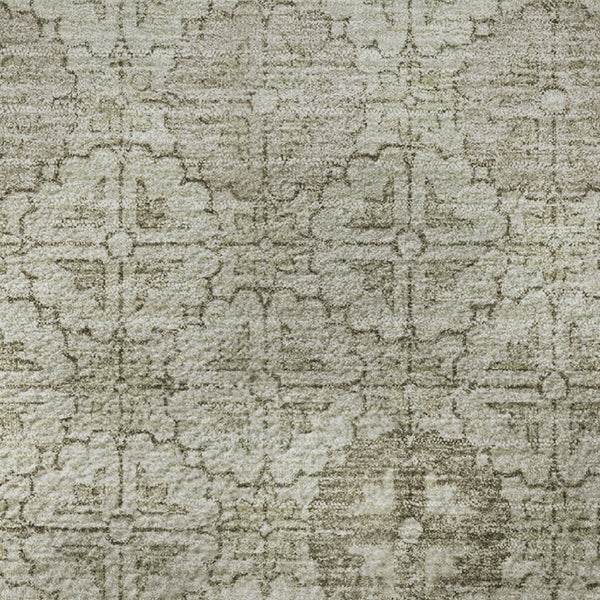HomeRoots 8' Beige and Taupe Geometric Round Rug – Washable, UV-Protected, Perfect for Modern Spaces! 705932