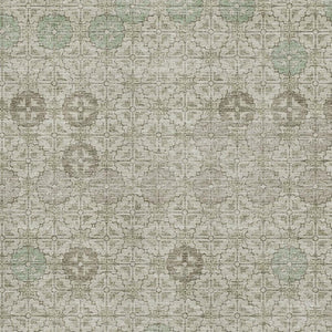 HomeRoots 8' X 10' Beige & Taupe Geometric Washable Area Rug – UV Protected, Stain Resistant for Family Spaces 705933