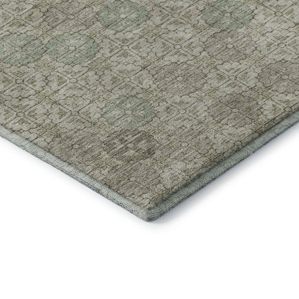 HomeRoots 10' X 14' Beige and Taupe Geometric Area Rug - Washable, UV Protected, Stylish & Stain Resistant! 705935