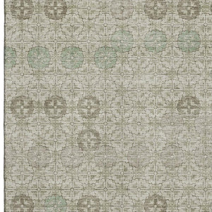 HomeRoots 10' X 14' Beige and Taupe Geometric Area Rug - Washable, UV Protected, Stylish & Stain Resistant! 705935