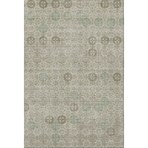 HomeRoots 10' X 14' Beige and Taupe Geometric Area Rug - Washable, UV Protected, Stylish & Stain Resistant! 705935