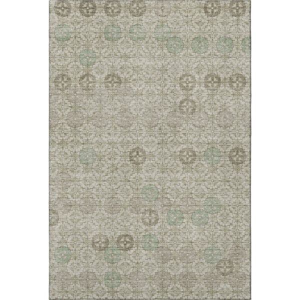HomeRoots 10' X 14' Beige and Taupe Geometric Area Rug - Washable, UV Protected, Stylish & Stain Resistant! 705935