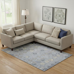 HomeRoots 10' Blue & Ivory Geometric Area Rug – Washable, UV Protected, Durable for High-Traffic Spaces! 705941