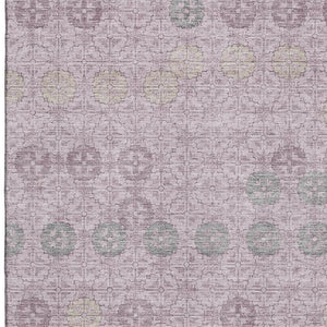 HomeRoots 8' X 10' Stylish Plum & Gray Geometric Washable Area Rug with UV Protection for Busy Homes 705951