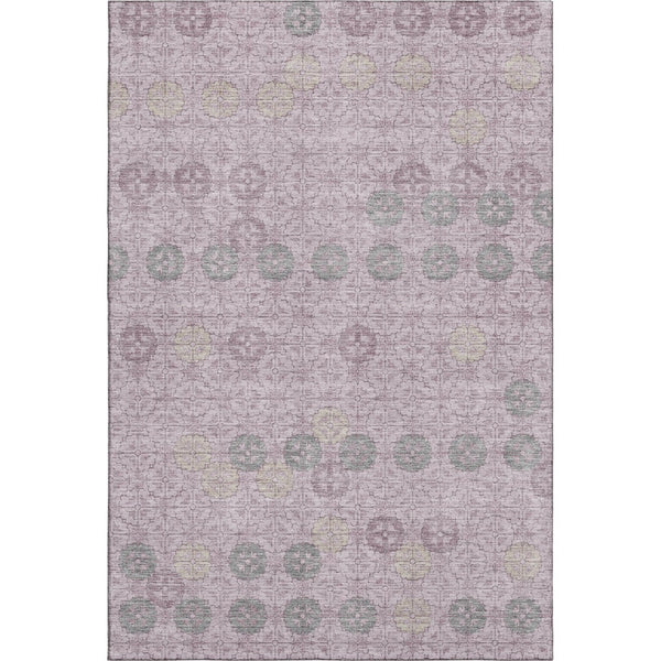 HomeRoots 9' X 12' Stylish Plum & Gray Geometric Area Rug - Washable, UV Resistant, Non-Slip for Busy Homes! 705952