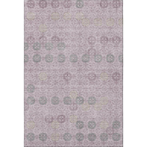 HomeRoots 9' X 12' Stylish Plum & Gray Geometric Area Rug - Washable, UV Resistant, Non-Slip for Busy Homes! 705952