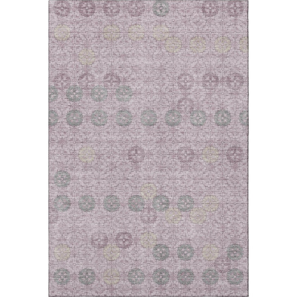 HomeRoots 9' X 12' Stylish Plum & Gray Geometric Area Rug - Washable, UV Resistant, Non-Slip for Busy Homes! 705952