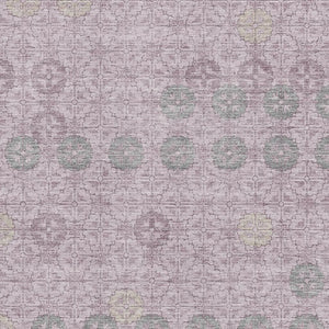HomeRoots 10' X 14' Plum and Gray Geometric Area Rug - Washable, UV-Protected, Stain-Resistant Style for Homes 705953