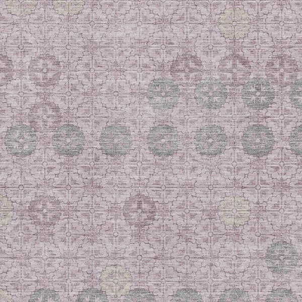 HomeRoots 10' X 14' Plum and Gray Geometric Area Rug - Washable, UV-Protected, Stain-Resistant Style for Homes 705953